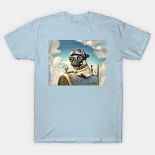 Cute Pug Airplane Ace Pilot T-Shirt